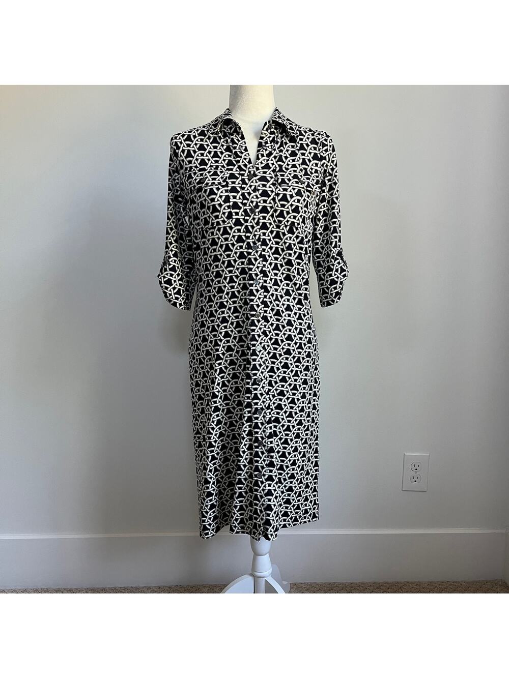 J. McLaughlin Catalina Cloth Chain Print Shirt Dress XS